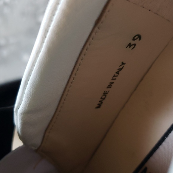 No. 21 Knotted Bow Leather Platform Sneakers Sz39 Black & White - Picture 10 of 11